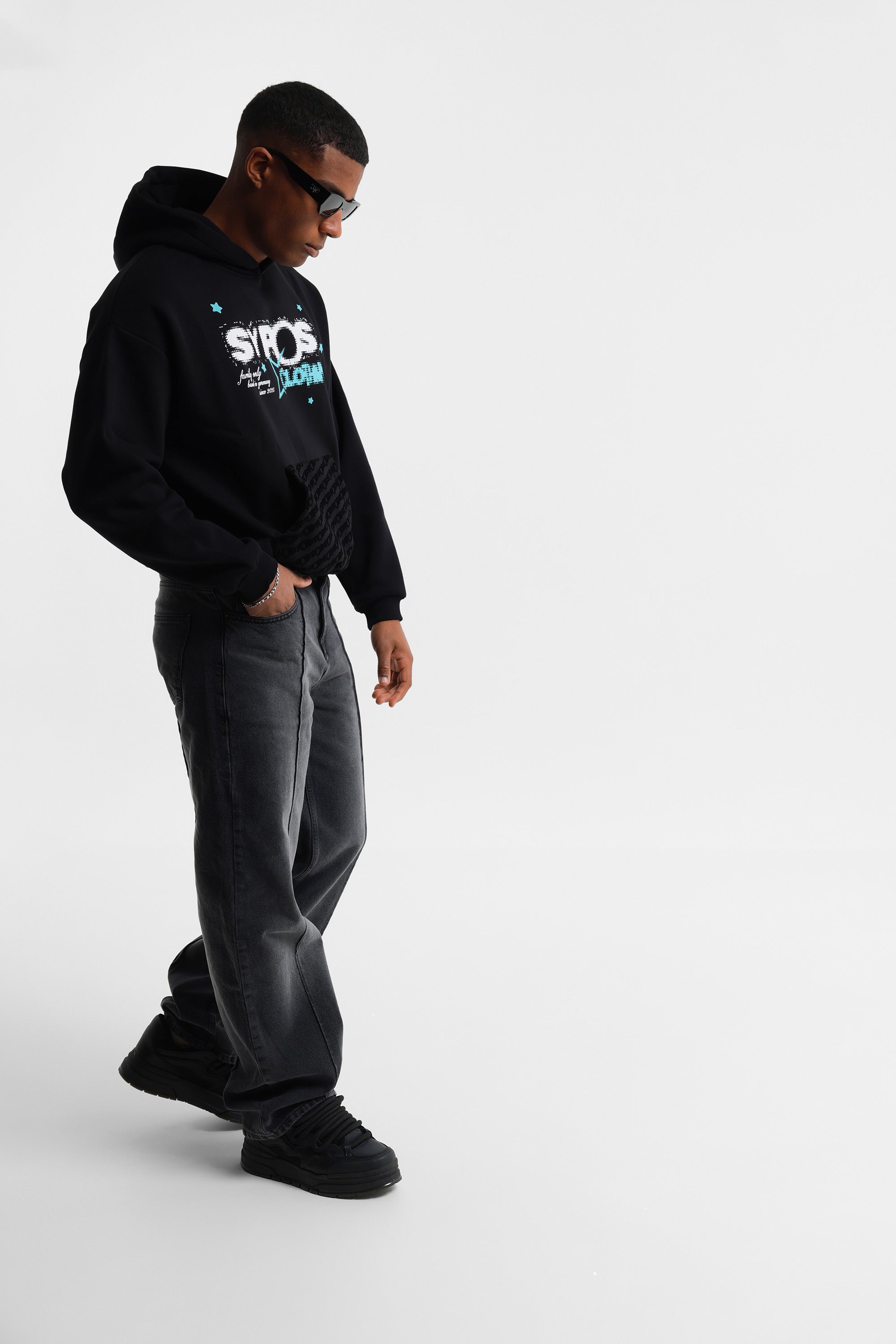 Sypos Rising Stars Hoodie black fit cool seite
